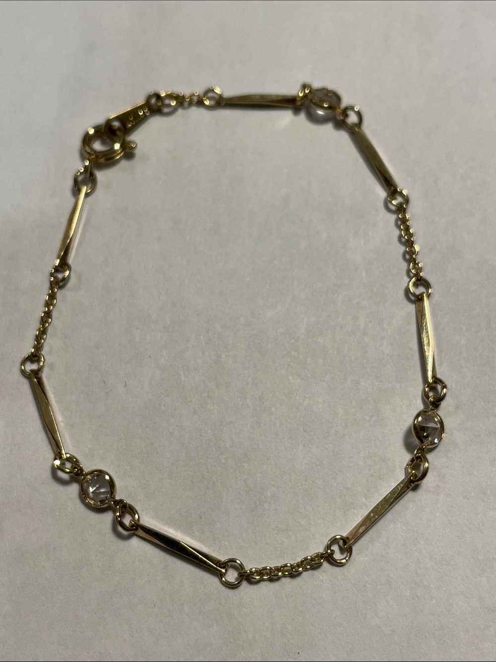 Avon Gold Link Bracelet with Clear Stones